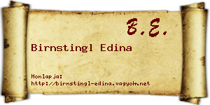Birnstingl Edina névjegykártya
